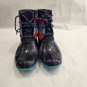 Stylish Kids Rain Boots - Navy and Red